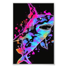 Requin Abstrait aux couleurs vives