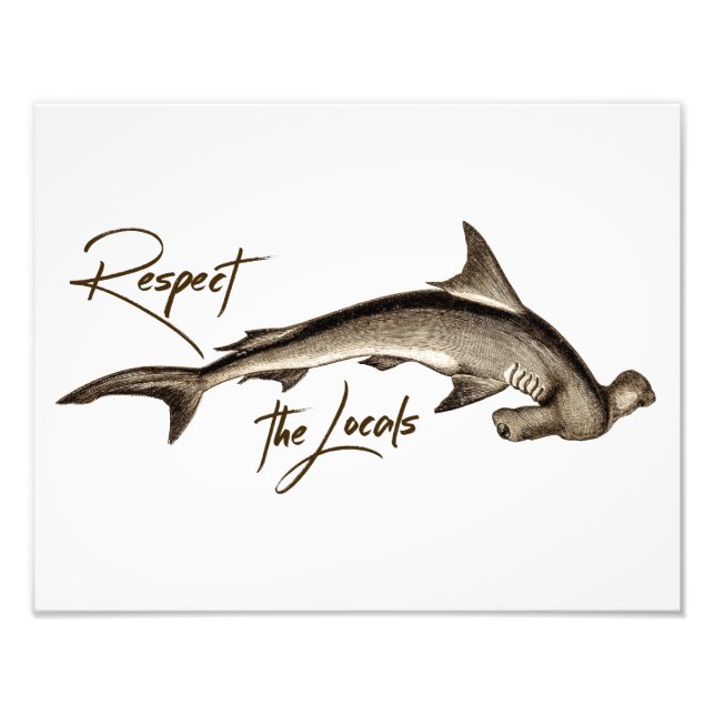 Impression Photo Respectez la citation amusante de requin marteau l (Devant)