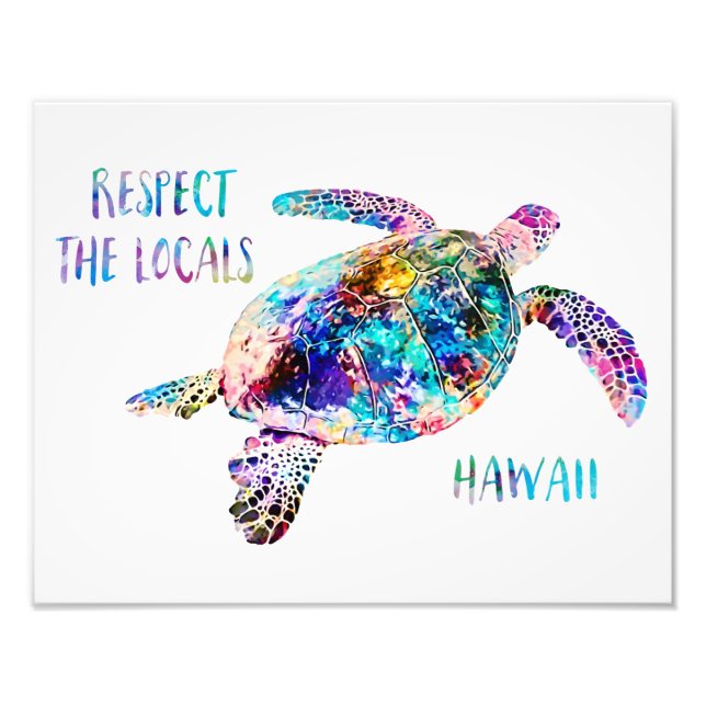 Impression Photo Respectez la citation de la tortue marine locale T (Devant)