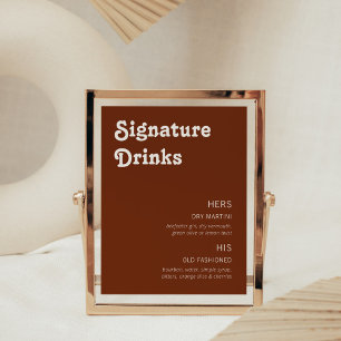 Impression Photo Retro Chic Design Signature Boissons Terracotta