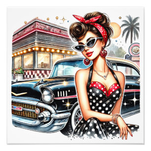 IMPRESSION PHOTO RETRO DINER CINQUANTES