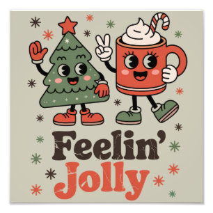 Impression Photo Retro Noël Sentiment Jolly Vintage vacances