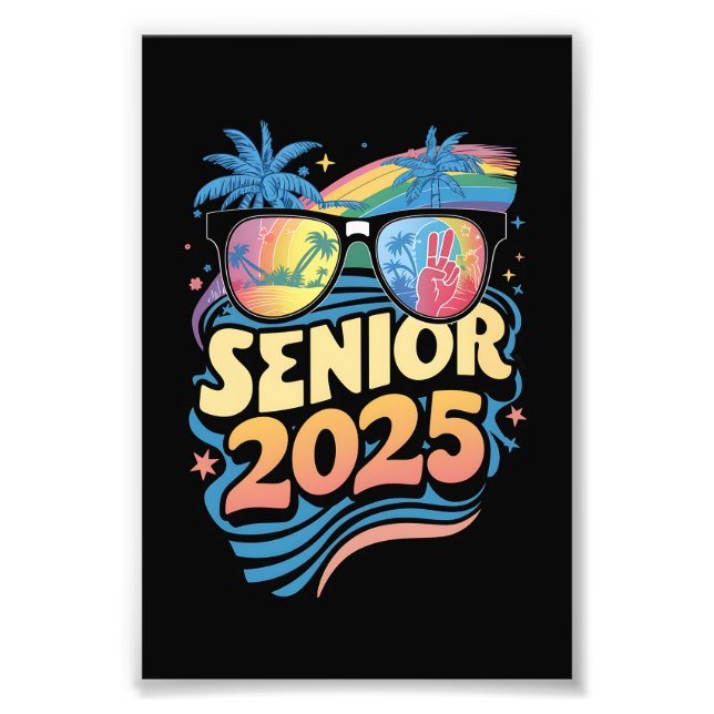 Impression Photo Retro Senior 2025 Classe De Diplôme De 2025 (Devant)
