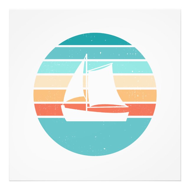 Impression Photo Retro Sunset Effet Perdu + Voilier (Devant)
