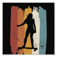 Retro vintage longboard girl
