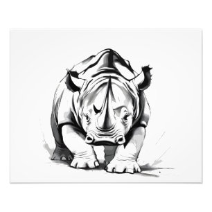 Impression Photo Rhinoceros Vector Graphisme Art Portrait Animal Wi