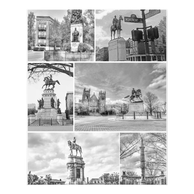 Impression Photo Richmond VA Virginia Monuments Collage (Devant)