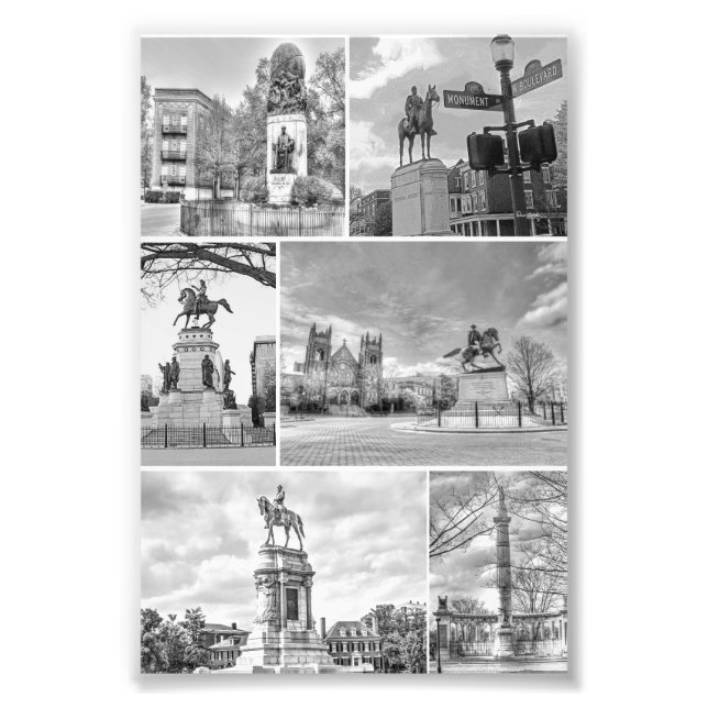 Impression Photo Richmond VA Virginia Monuments Collage (Devant)