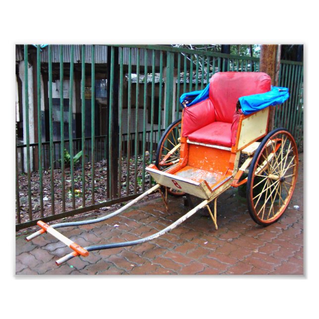 Impression Photo Rickshaw tiré à la main à Calcutta, Inde (Devant)