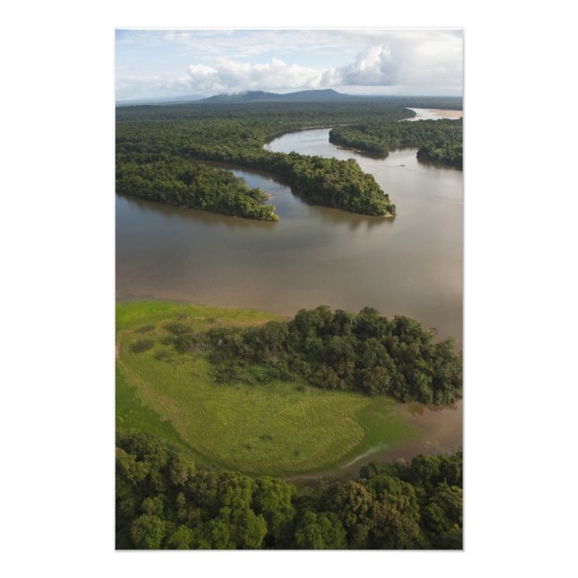 Impression Photo Rivière Essequibo, plus long fleuve de Guyane, et (Devant)