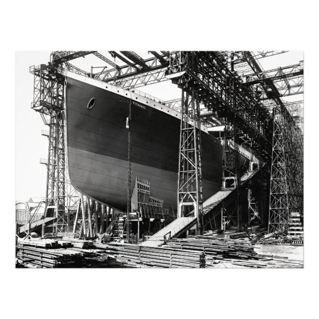 Impression Photo RMS TITANIC Construit à Drydock - Belfast 1911 (Devant)