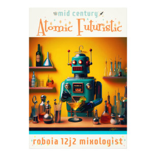 Impression Photo Robot Rétro Futuriste ROBIA 12J2 Mixologue