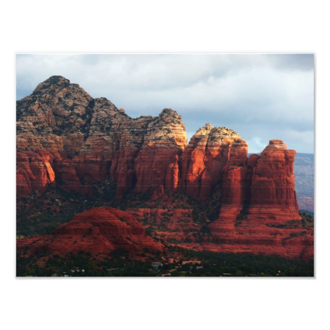 Impression Photo Roche à café nuageux à Sedona Arizona (Devant)
