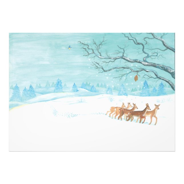 Impression Photo Roe cerf hiver (Devant)
