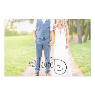 Impression Photo Romantique Black Love Script Mariage élégant