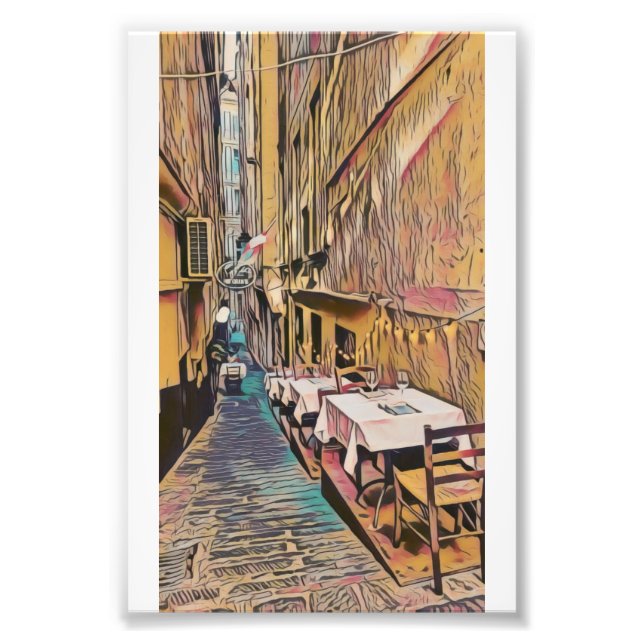 Impression Photo romantique rue italienne 3 (Devant)