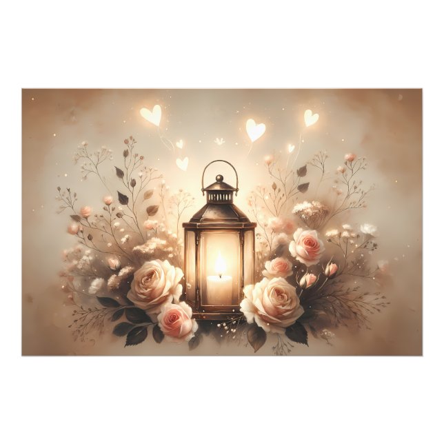 Impression Photo Rose Lantern Glow Bouquet (Devant)