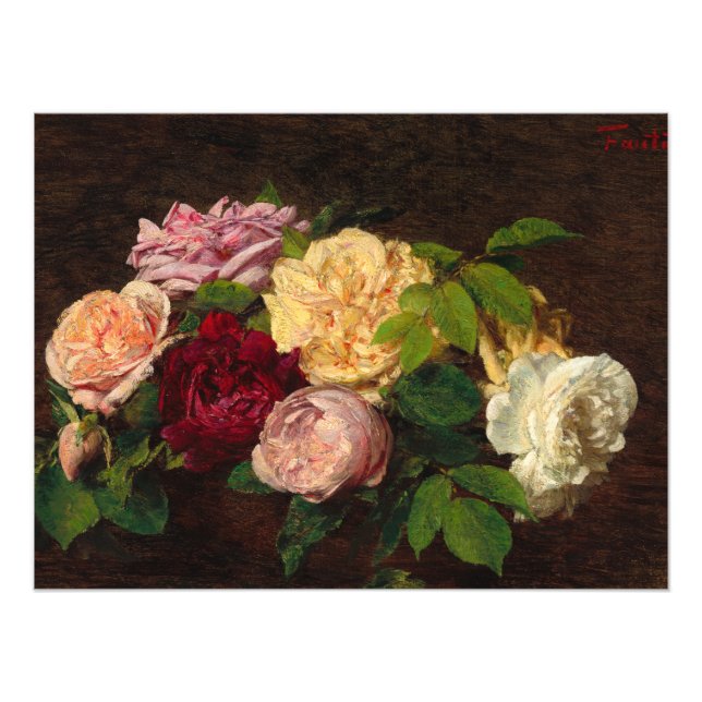 Impression Photo Roses de Nice sur une table par Henri Fantin-Latou (Devant)
