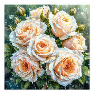 Impression Photo Roses pêche pâle