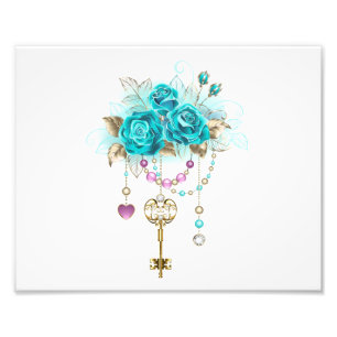 Impression Photo Roses turquoise avec touches
