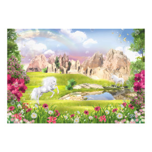 Impression Photo Royaume Magique de la Licorne – Paysage de Château