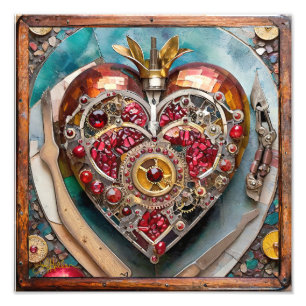 Impression Photo Ruby Pomegranate Heart Steampunk Series