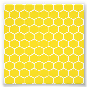 Impression Photo Ruche d'abeille Géométrique Lignes blanches nid d'