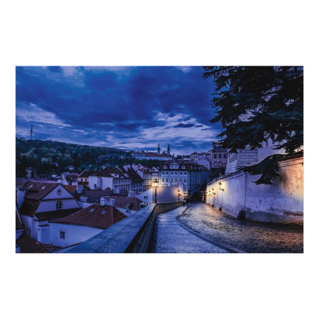 Impression Photo Rue du soir à Prague (Devant)