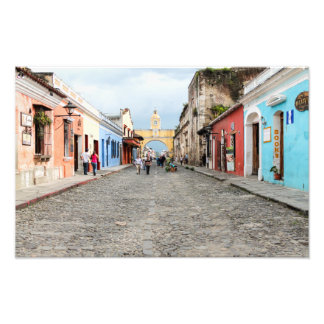 Impression Photo Rue pavée en Antigua, Guatemala