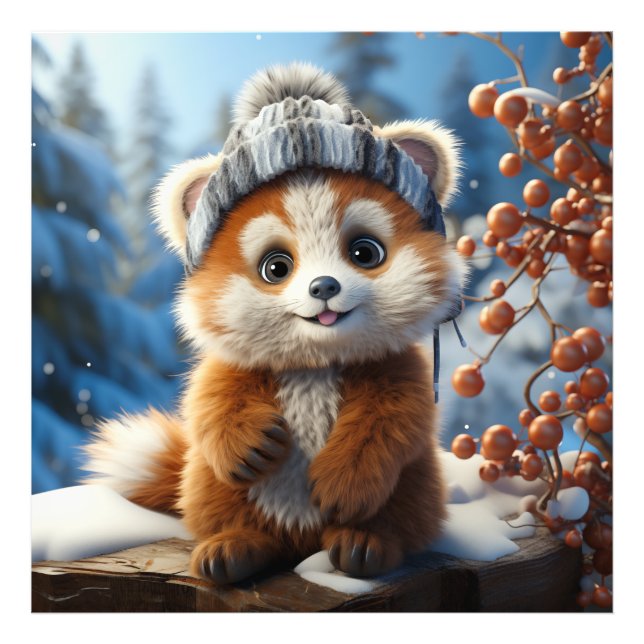 Impression Photo Rufus - Un adorable panda rouge (Devant)