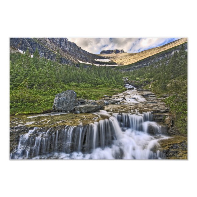 Impression Photo ruisseau en cascade, parc national des Glaciers, (Devant)