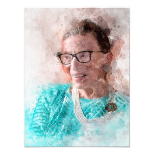 Impression Photo Ruth Bader Ginsburg Aquarelle souriante Portrait T