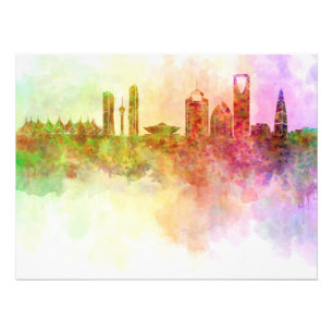 Impression Photo Ryad skyline in watercolour background