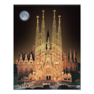 IMPRESSION PHOTO SAGRADA FAMILIA BASILICA À BARCELONE, ESPAGNE.