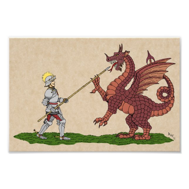 Impression Photo Saint George et le Dragon du XVe siècle (Devant)