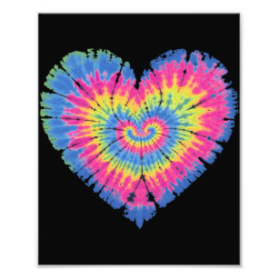 Impression Photo Saint-Valentin Tie-Dye Cœurs Colorés Jour