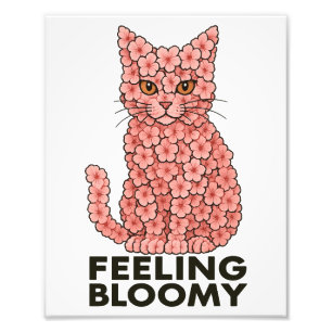 Impression Photo Sakura Fleurs Chat Sentiment de Bloomie