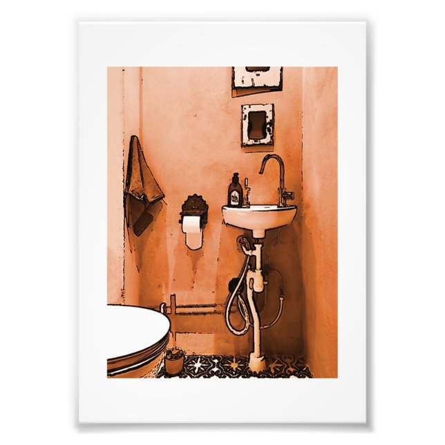 Impression Photo Salle de bain funky Peachy (Devant)