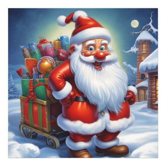 Impression Photo Santa Clause Joyeux Noël Bonne année (Devant)