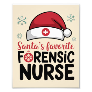 Impression Photo Santas Favorite infirmière médico-légale Funny Noë