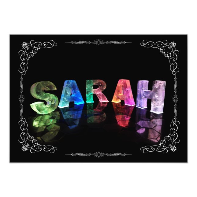 Impression Photo Sarah - Le nom Sarah en lumières 3D (Photographie) (Devant)