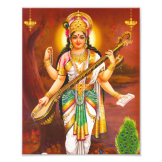 Impression Photo Saraswati Print (8 po x 10 po) - Version 2