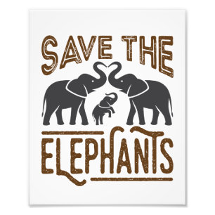 Impression Photo Sauvez les éléphants Aiguille éléphante Protégez l