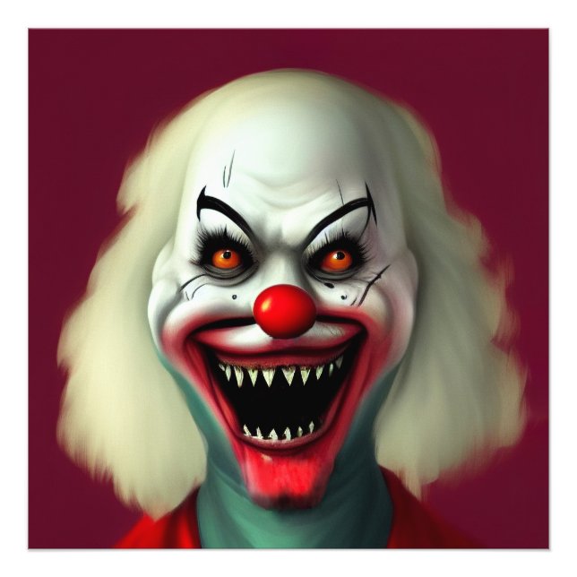 Impression Photo scary clown horror portrait de monstre halloween (Devant)