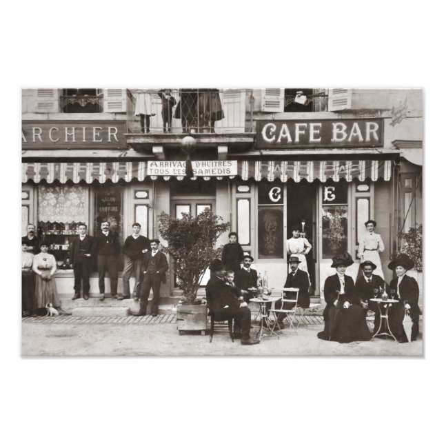 Impression Photo Scène de rue du bar-café français (Devant)