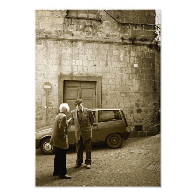 Impression Photo Scène de rue italienne à sepia (Devant)