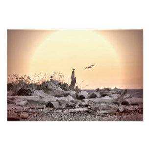 Impression Photo Scène vintage de plage