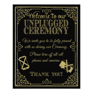 Impression Photo scintillement or et noir signe mariage débranché