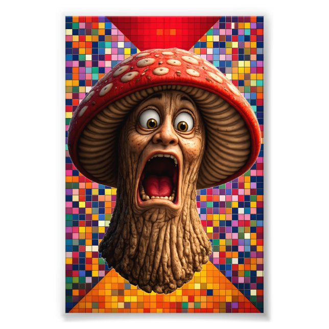 Impression Photo Screaming mushroom man graphic art print (Devant)
