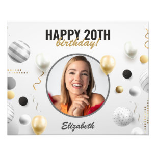 Impression Photo Script moderne Joyeux anniversaire personnalisé ca